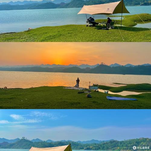 湖北南漳峡门口水库岸边露营草地