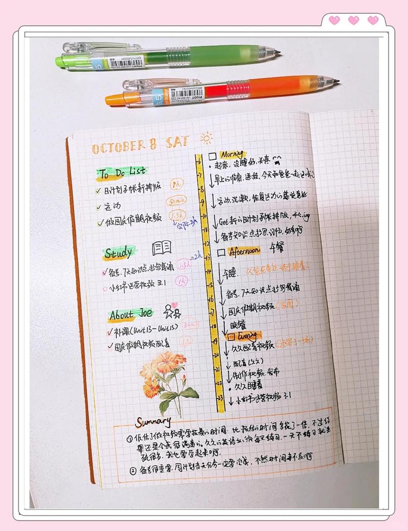 学生密密麻麻手写满的日程本