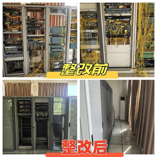 办公室工位电源走线安全整改前后对比图
