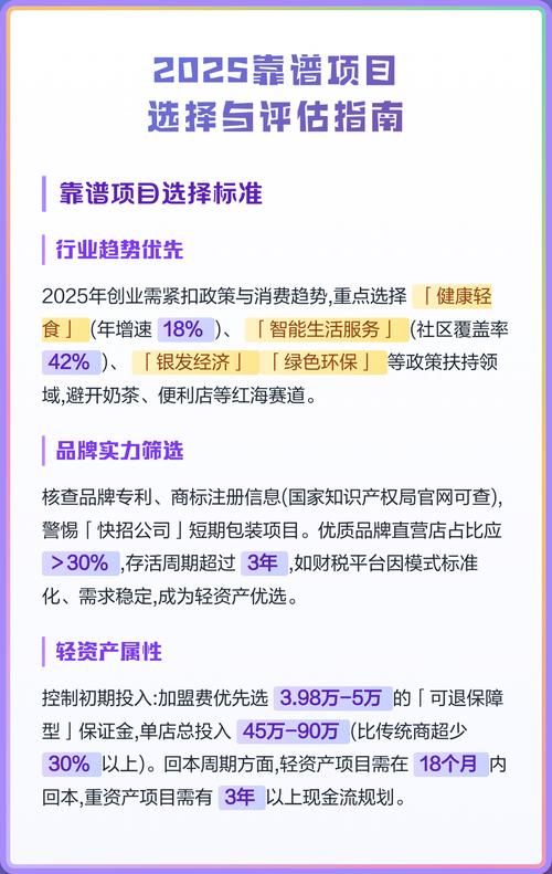 2025年了，怎么选靠谱的项目