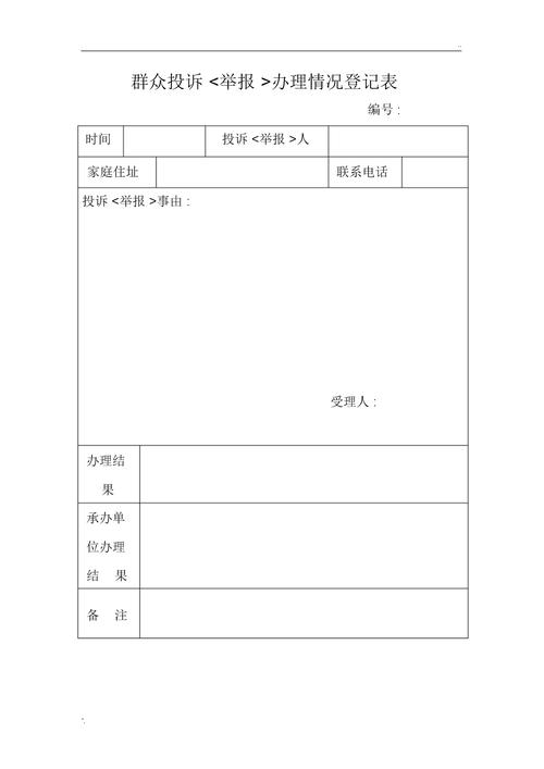 群众举报馆藏文物倒卖线索受理登记表