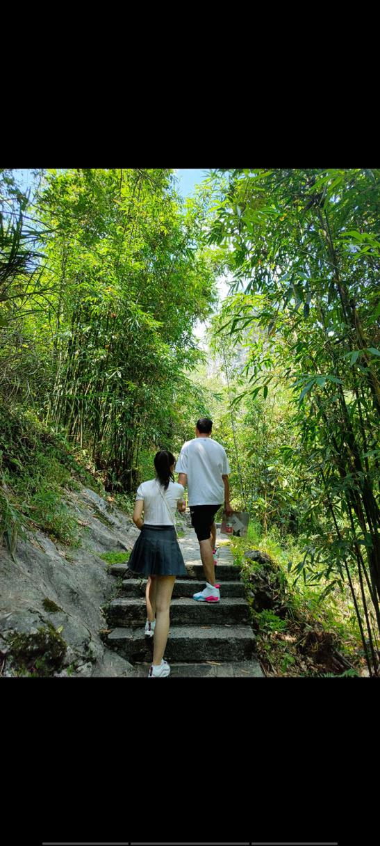 岚山竹林情侣背影