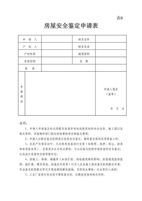 城市房屋安全鉴定申请书填写样板