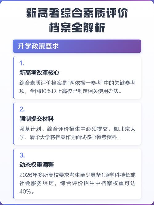 高中新高考综合素质评价档案页实拍