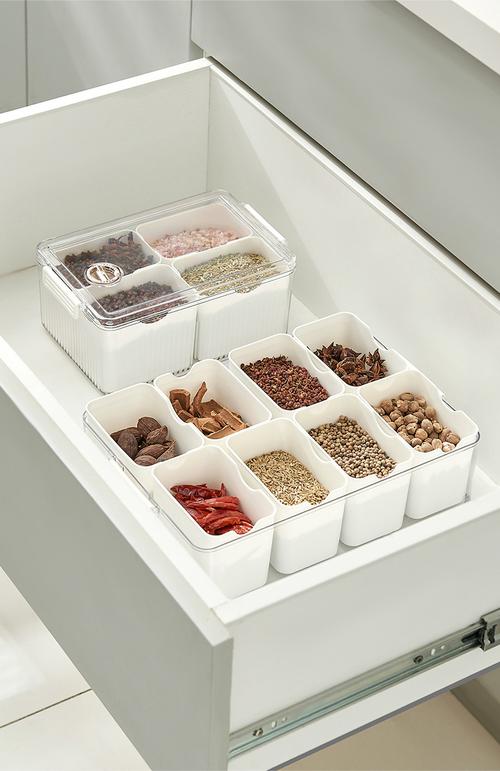 香料柜体密封罐分类收纳展示图