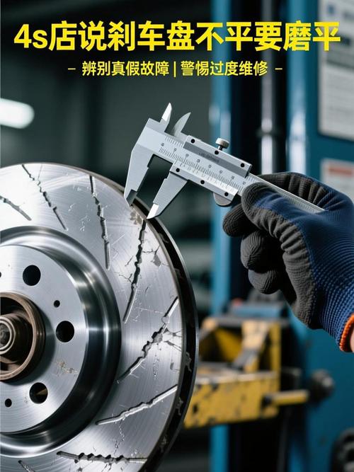 维修厂用游标卡尺量刹车盘磨损深度实拍