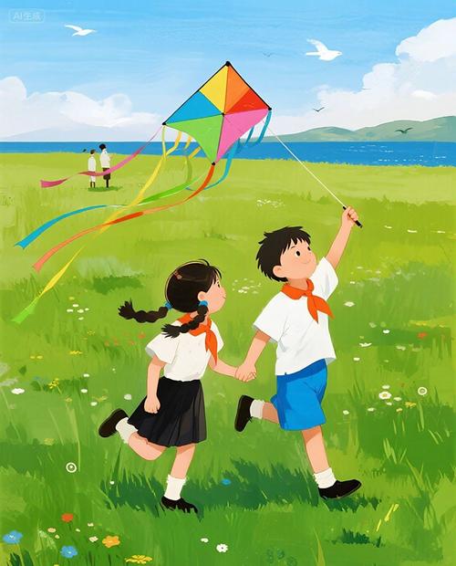 育儿内卷 孩子画作 渴望放风筝