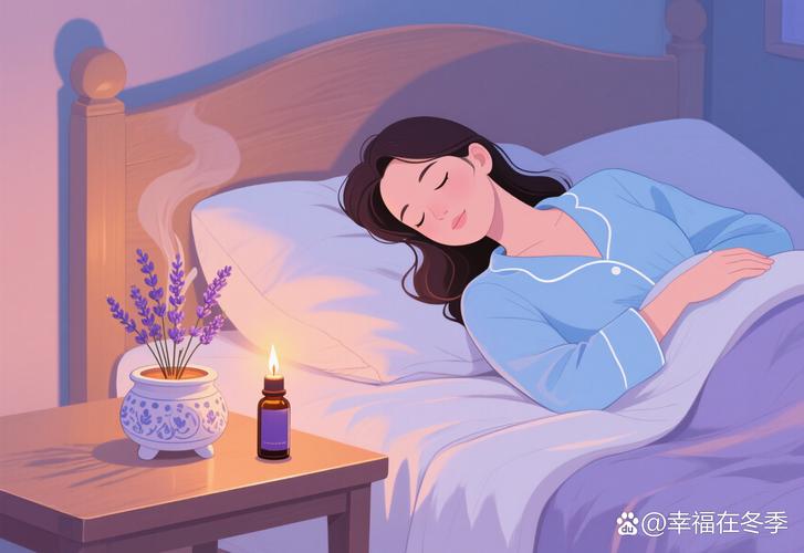 更年期女性睡前阅读放松插画