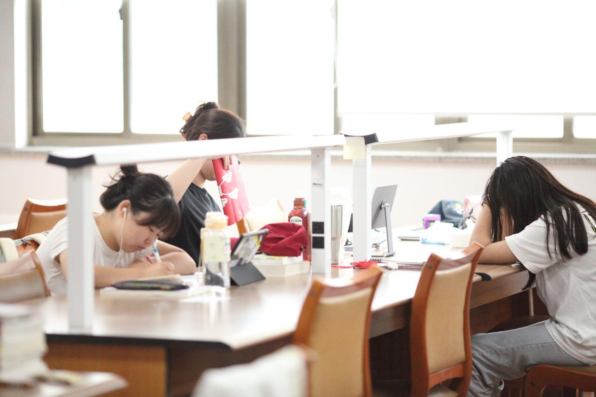 调剂上岸学生图书馆学习场景