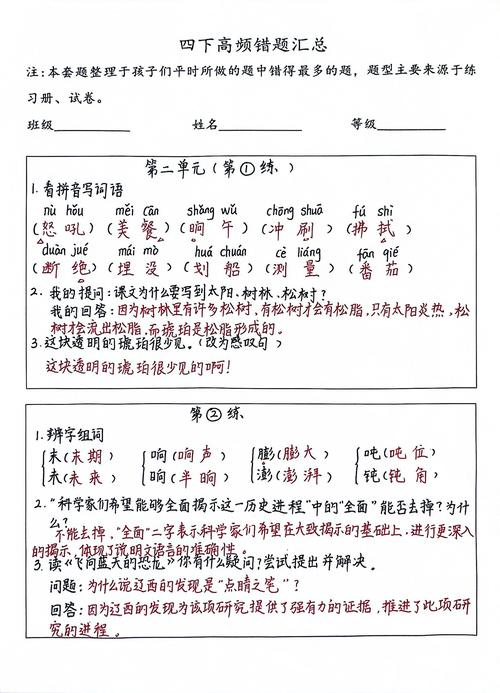 小学语文常见问号用法错题整理本