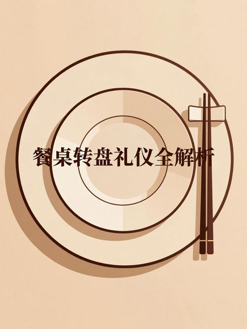 中式转盘餐桌顺时针转动礼仪示意图