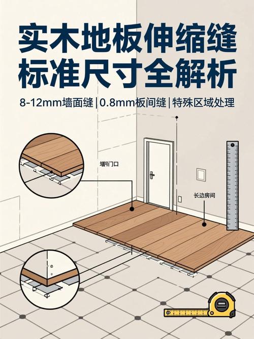 实木地板安装伸缩缝预留尺寸示意图