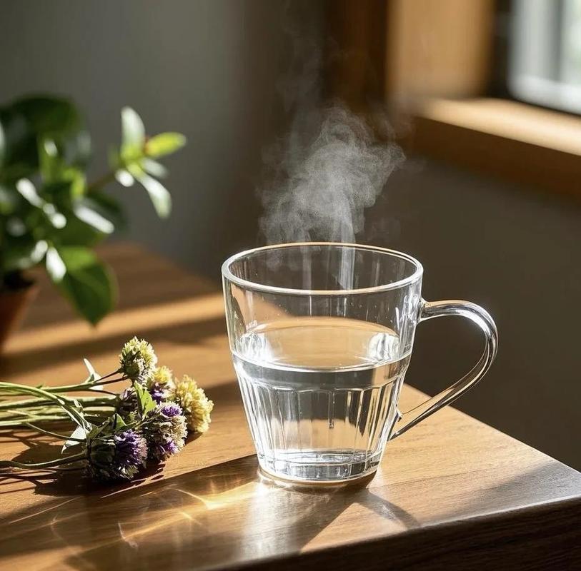 晨起一杯温开水床头场景