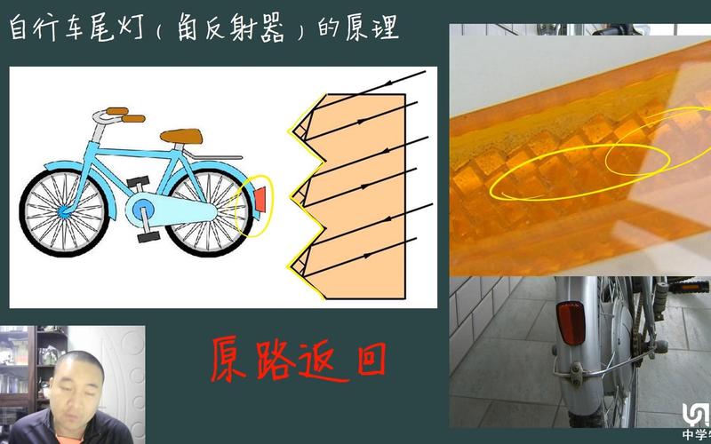 初中物理光的反射应用自行车尾灯结构拆解图