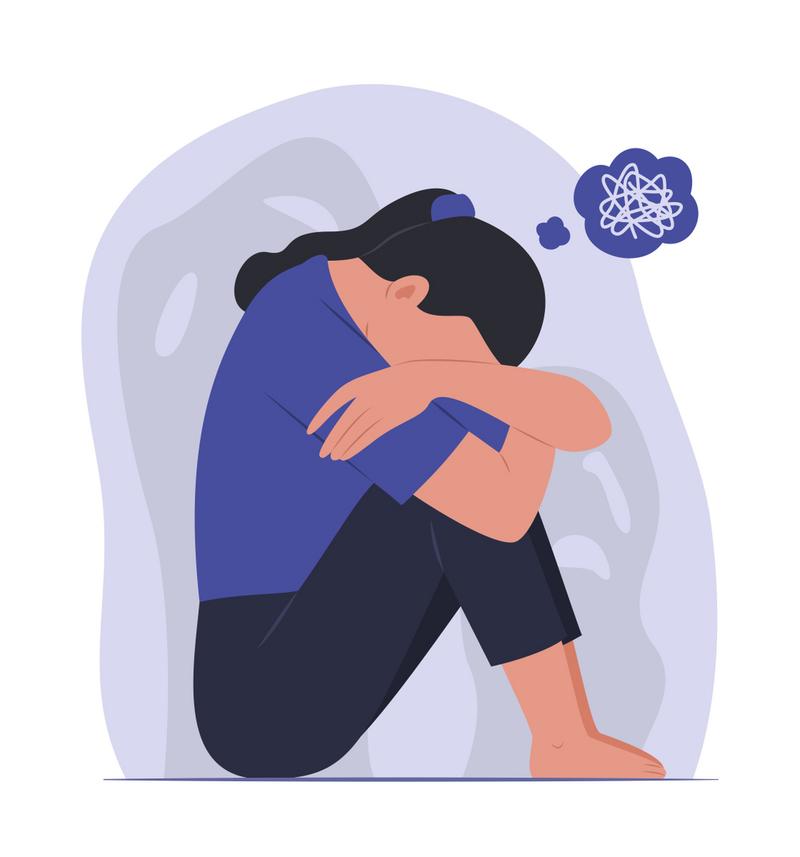 哭泣释放压力 科学 插图