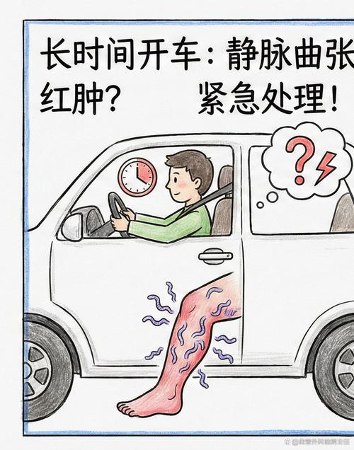 自驾连续开车下肢血管受压状态示意图