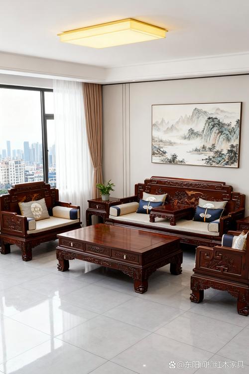 替代红木的现代中式家具搭配实景