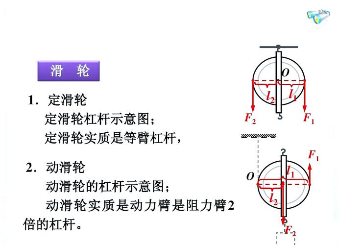 初中物理定滑轮等臂杠杆受力分析示意图