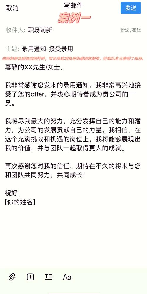 收到心仪公司录用通知的手机邮件截图