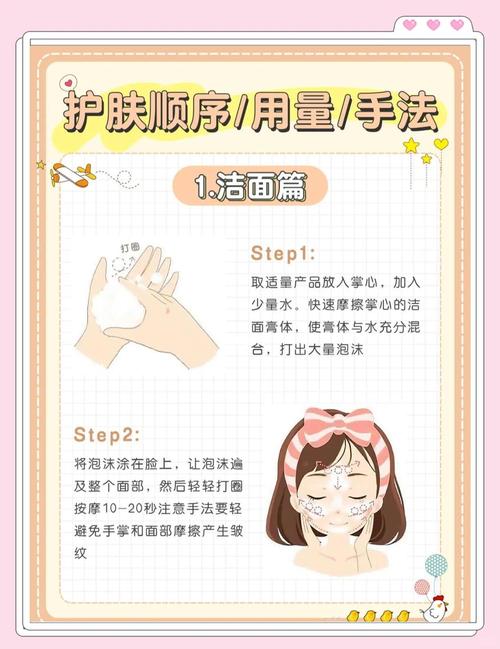 干燥季节温和洁面正确手法示意图