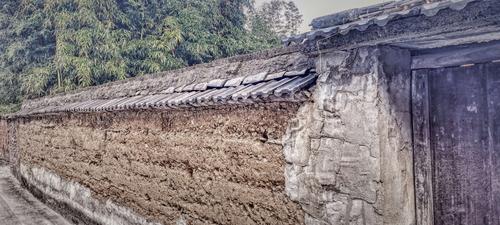 清代文保建筑山墙糯米浆墙皮特写