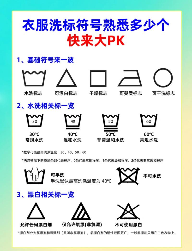 不同材质针织衣物吊牌洗涤说明