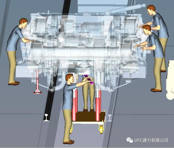 车间装配人体工学仿真路径模拟图