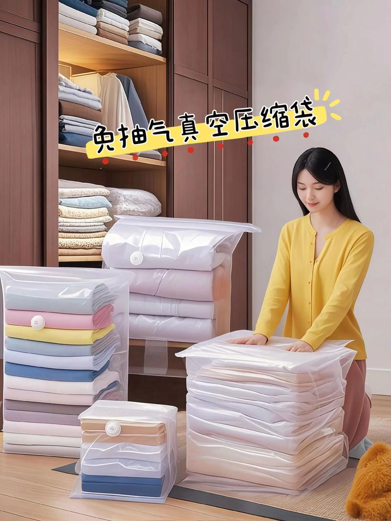 居家好物避坑中真空压缩袋收纳羽绒服的效果实拍图