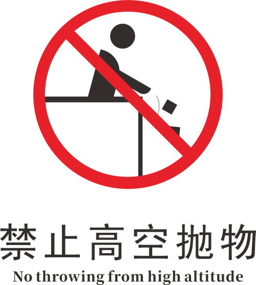 居民小区高空抛物安全警示牌