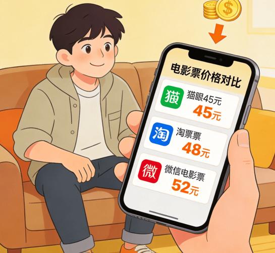 手机端电影购票平台不同账号价格对比截图