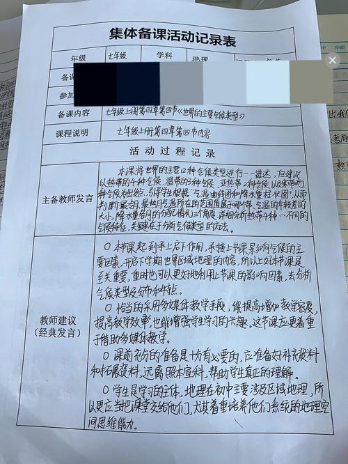 初中生小组合作探究地理课题的分工表手写稿