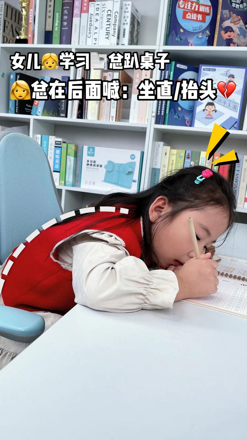 儿童写字趴桌不正确姿势导致近视