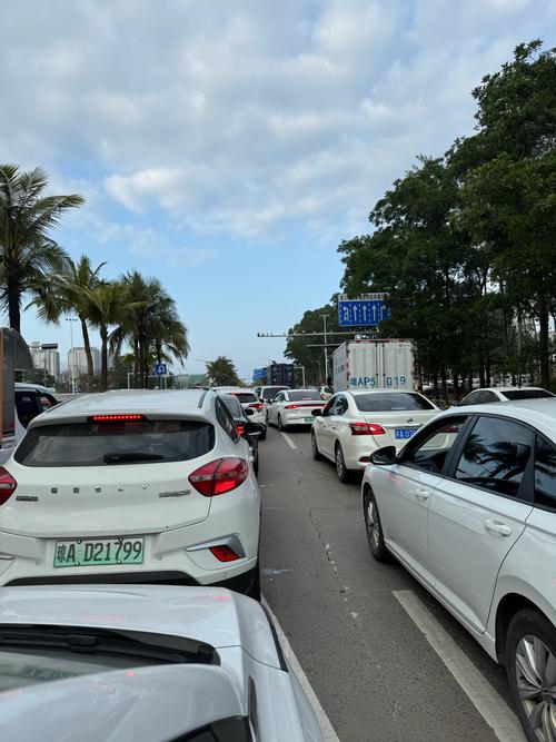 海南东线堵车路段实拍