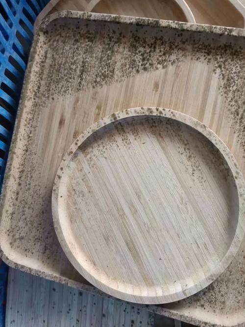 发霉竹制便携餐具断面特写