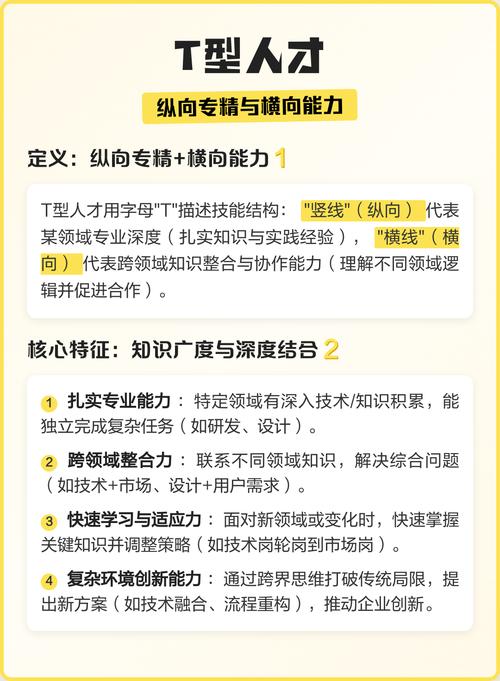 T型人才技能树 横向横向能力与纵向专业深度