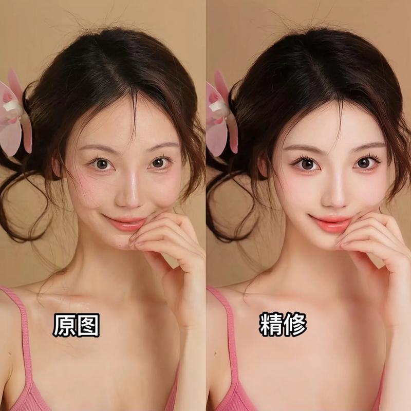 人像调色肤色偏色与修正对比图