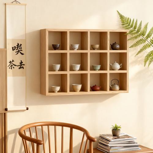 壁挂式茶具展示收纳架