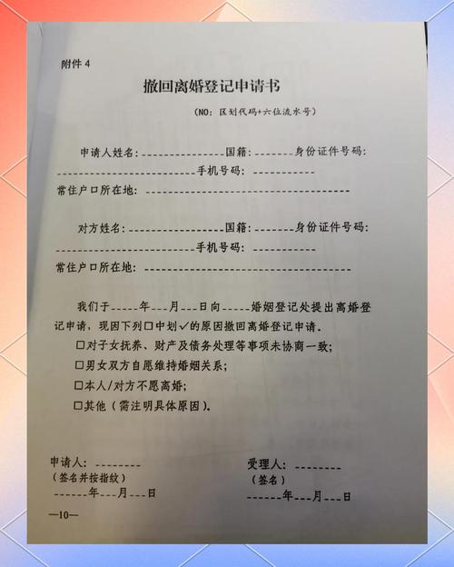 离婚登记撤销申请材料手写整理清单