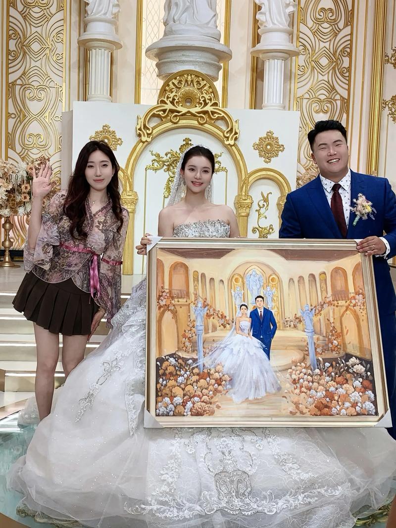 专业婚礼沙画师现场绘制新人肖像