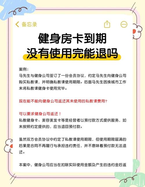 健身房年卡不退不换格式条款告示