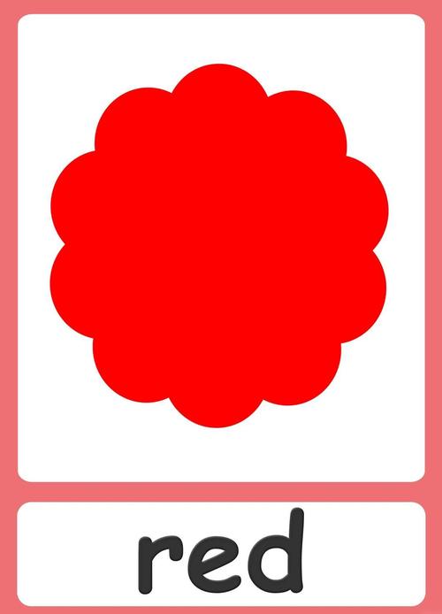 幼儿园手工颜色单词red粘红袜块成品卡