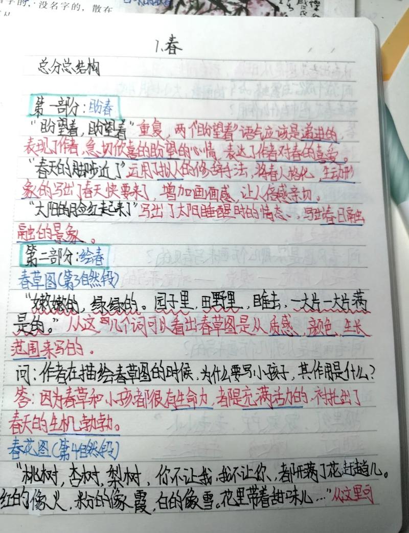 笔记内容特征片段标注示例图