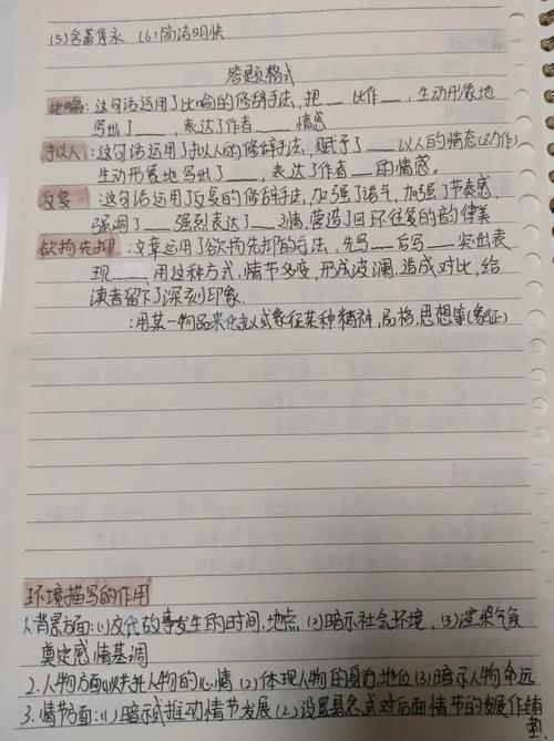 小学语文考试环境描写题答题草稿实拍