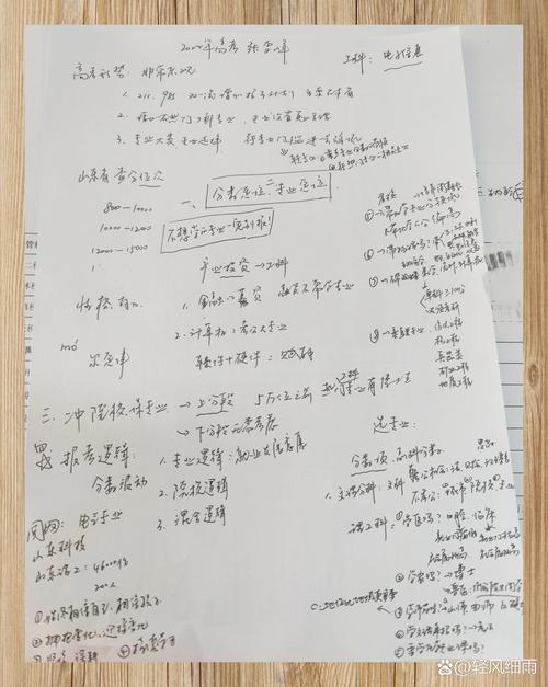 高考志愿填报手写选专业草稿实拍