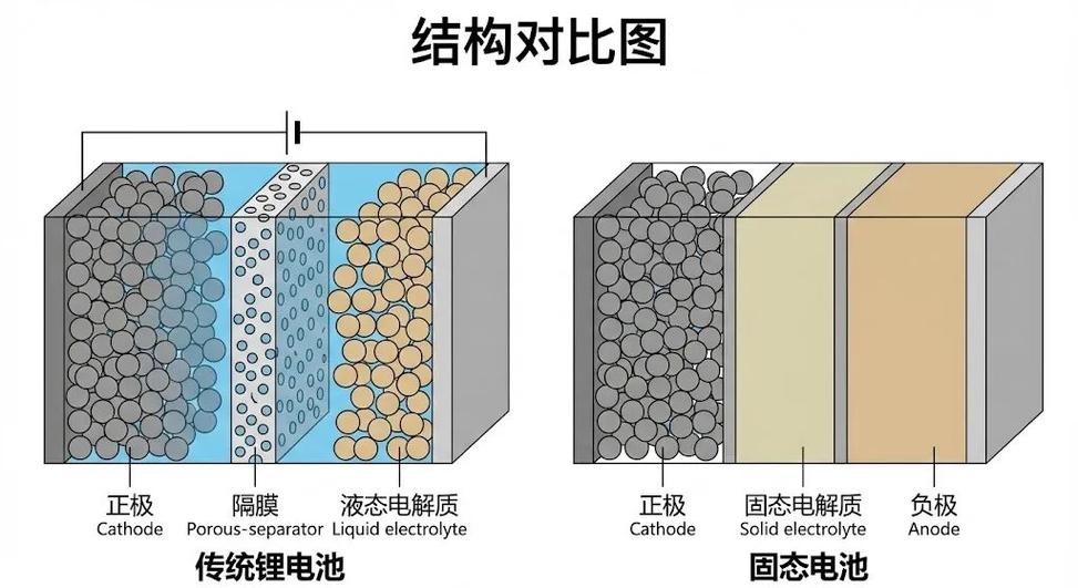 固态电池界面改性多层梯度涂层结构示意图
