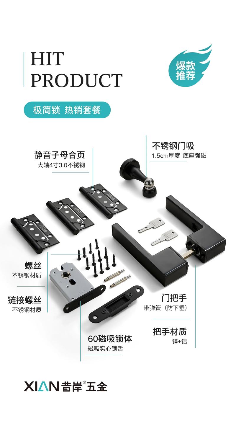 🛒 问:除了合页,门吸、门锁这些五金件也要一起买吗?怎么搭配?