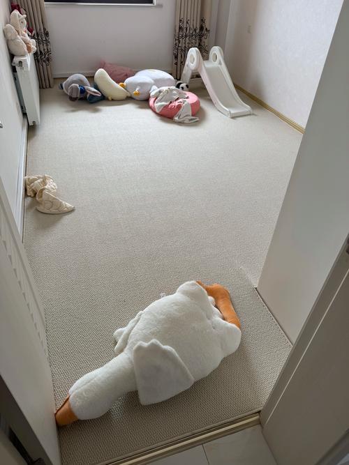 踩脏的白色ins风出租屋地毯