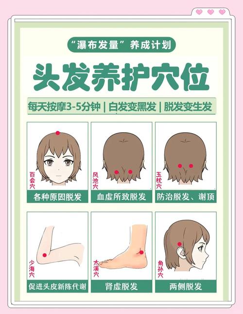 产后脱发日常头皮按摩手法示意图