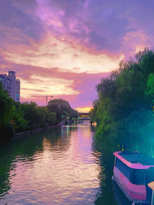 邵伯运河夕阳