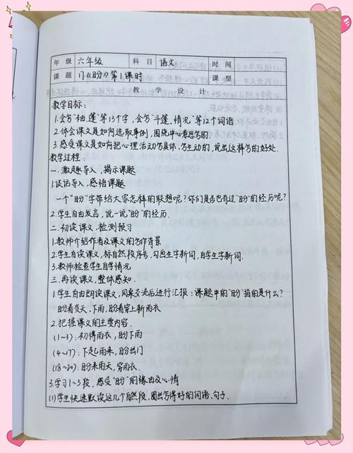 教师手写备课课堂提问设计稿